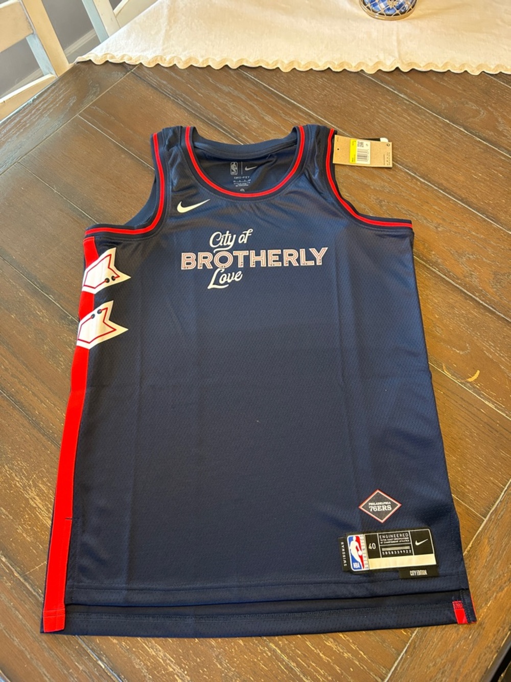 Nike Navy and Red "City of Brotherly Love" NBA Jersey